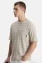 Jeans Men Crew Neck Short Sleeve Stripe T-shirt, Taupe - 3