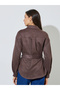 Relaxed Fit Shirt With Self Belt Detail In Suede Fabric - 5
