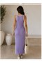 Women's Ribbed Slit Maxi Dress - 3