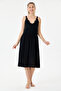 Black Italian Lace Midi Dress with Elastic Back and Straps, Size 38 - 42