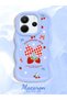 Redmi Note 14 4g Compatible Case Camera Protector Blue Silicone Couple Phone Case Strawberry Pattern - 2