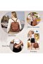 Backpack Purse for Women, Waterproof PU Leather Backpack, Anti-Theft Women Backpack, Lightweight Fashion Multipurpose, Brown - 4