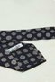 Dark Navy Blue Motif Patterned Italian Silk Tie İk2482 - 6