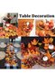 (eb108)Artificial Pumpkins Gourds Home Decoration Set 50PCS Pumpkins Decoration Harvest Decoration 30 Fake Maple Leaves 10 Fake Acorns 2 Fake Pinecones 8 Fake Pumpkin (50pcs) - 3