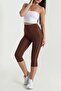 Women's High Waist Gathering Leggings with Side Stripes Model Push up Lycra Tights - 5