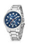 Classic Metal Case Men's Wristwatch Silver Navy Blue Color Pl-7094E2X - 3