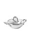 Select 22cm Stainless Steel Wok Kadai with Tempered Glass Lid – Induction Compatible, Oven & Dishwasher Safe, Metal Utensil Safe