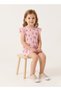 Girls Pink Tulip Print Shorts Set - 4