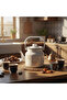 White Enamel Kettle with Lid — 2 Litre - 3