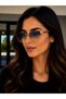 Women's Gold Black Metal Framed Gradient Glass Uv400 Sunglasses