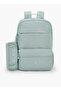 Solid Backpack with Detachable Side Pouch