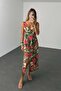 Green V-Neck Midi Dress 0094 - 5