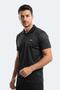 Robles Men's Polo Collar Black T-Shirt - 6