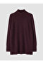Purple Half Turtleneck Oversized Women's Knitwear Tunic