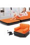 Outdoor Inflatable Sofa with Footrest, Portable Inflatable Couch, Quick Inflation, Foldable (orange color) - 2