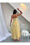 Yellow Bloom Floral Patterned Corseted Strappy Maxi Dress - 6