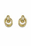Modern Stylish Yellow Color Interlocking Ring Design Women's Bijouterie Earrings