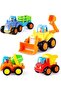 4PCS Friction Powered Construction Vehicle Toy Set Push & Go Trucks for Kids 2+ Years