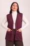 Women's Burgundy Knitwear Seasonal Vest with Openwork Detail - 2