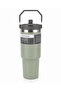 890 ml Steel Thermos Cup, 3 Ways to Use the Mouth, Leak-Proof Stainless Steel Cup with Straw
