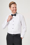 White Ata Collar Long Sleeve Pocketless Slim Fit Cotton Groom Shirt 1004260200