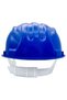 Construction Hard Hat, Safety Helmet,Ratchet Type Adjustment with Adjustable Chin Strap | Work Helmet with Side Slot for Attachment,Blue - 3