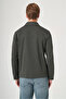 Khaki Berber Collar Striped Patterned Seersucker Slim Fit Casual Coat 1007260153 - 5