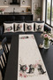 Cute Cat and Pink Floral Patterned Runner and Set of 4 Throw Pillow Covers - 2