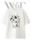 Grim Reaper Cat Design Printed Unisex White Oversize T-Shirt