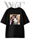 Falcon Keffiyeh Design Printed Unisex Black Oversize T-Shirt