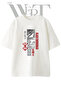 Black Swordsman Design Printed Unisex White Oversize T-Shirt