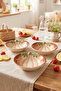 Kase 3-Piece Set Pumpkin Design Leaf Detailed Breakfast Snack Bowl Presentation Plates Brown - 4