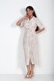 Women's Single Pocket Half Button Front Slit Gradient Dress