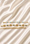 Blue Detail Chain Detailed 3-Piece Bracelet Set - 2