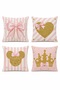 Gold Crown Heart and Bow Patterned 4-Piece Children's and Baby Pillowcase Set - 3