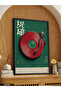 Red Plaque One-Piece Wooden Framed Painting - 3