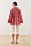 Striped Patchwork Modal Shirt Red - 4