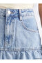 Blue Ruffled Mini Jean Skirt - 3