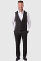 Black Slim Fit Lycra 3-Piece Suit Jacket Vest Trousers Modern Stylish Design 2601798 - 3