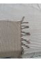 Hce |   Fringe Tied Bohemian Bedspread 1 Piece Modern Double Bedspread Pike 200X230 Decorative Double Bedspread Mink - 3