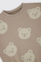 Baby Boy Crew Neck Beige Sweatshirt - 3
