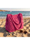 Boho Style Hand Knitted Paper Rope Fuchsia Pink Shoulder Bag - Summer Design Straw Bag - 3