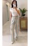 Marea Ecru Mint Striped Trousers - 3