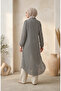 Shirt Collar Striped Buttoned Linen Tunic 0332-03 Black - 5