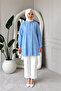 Women's Premium Scallop Lace B.Blue Hijab Shirt - 5
