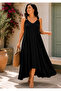 Women's Ring Strap V-Neck Asymmetrical Cut Plus Size Maxi Dress – Comfortable Fit Summer Dress - 2