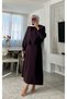 Gloria Tie Detail Modal Dress - Burgundy - 6