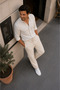 Men's Linen Trousers Baggy Fit Elastic Waist Lace-Up Summer Casual Comfortable Pants - 6