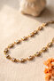 Zircon Stone Row Square Model Gold Color Anklet - 4