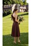 One-Shoulder Midi Length Flared Evening Dress with Lining and Bow Detail for Wedding, Engagement, Graduation, and Special Occasions - 4